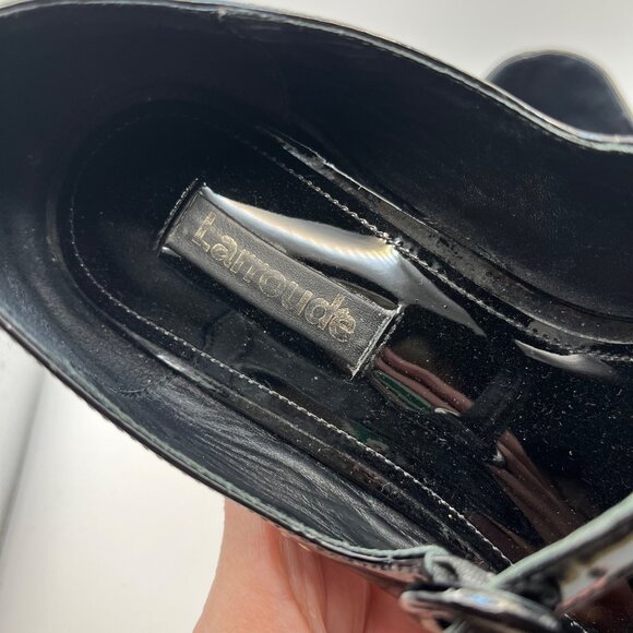 Larroude Womens Size 5 Shoes Blair Patent Black Leather Mary Jane Flats - Picture 7 of 11